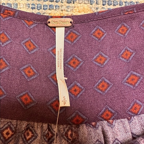 NWT Free People Sunset Boulevard Floral Romper Oversized Small Purple/White - Picture 7 of 12